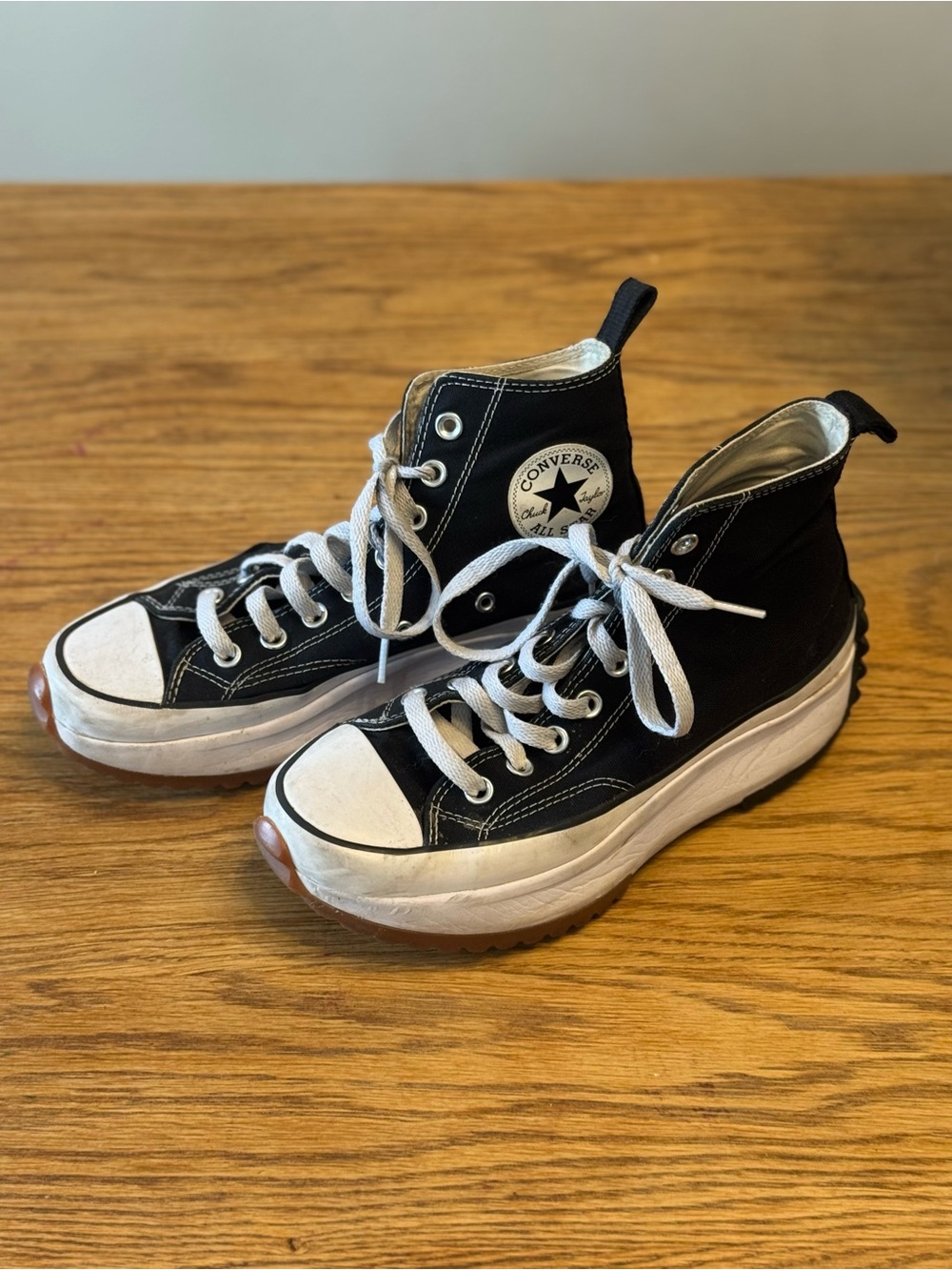 Converse Black & White High-Top Platform Sneakers